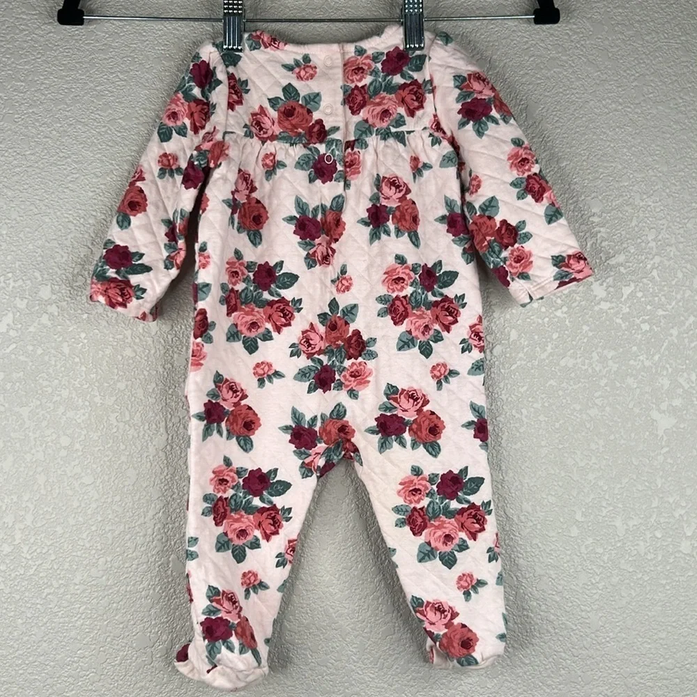 Janie‎ and Jack Baby Girl Floral One Piece Comfy Pajamas Size 6-9 Months